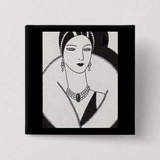 1928 art deco woman button