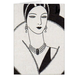 1928 art deco woman cards