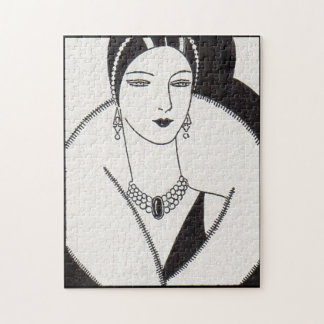 1928 art deco woman jigsaw puzzle