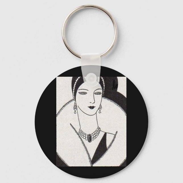 1928 art deco woman keychain (Front)
