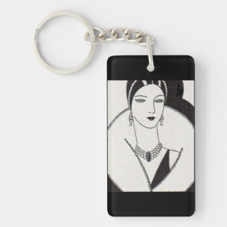1928 art deco woman keychain