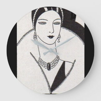 1928 art deco woman large clock