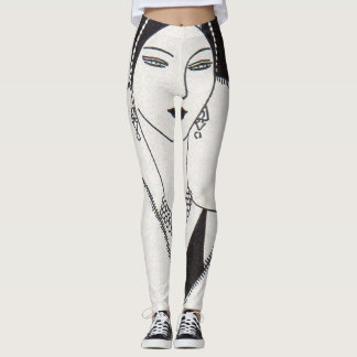 1928 art deco woman leggings