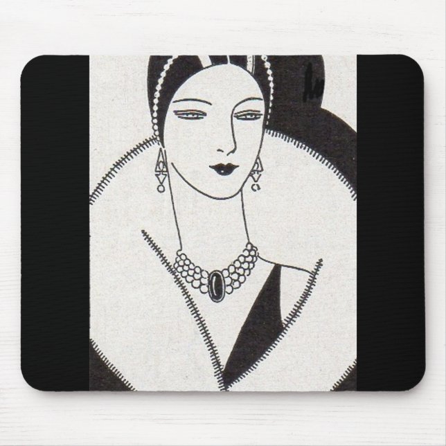 1928 art deco woman mouse pad (Front)