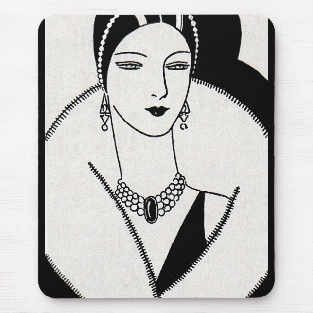 1928 art deco woman mouse pad (Front)