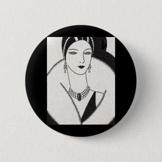 1928 art deco woman pinback button