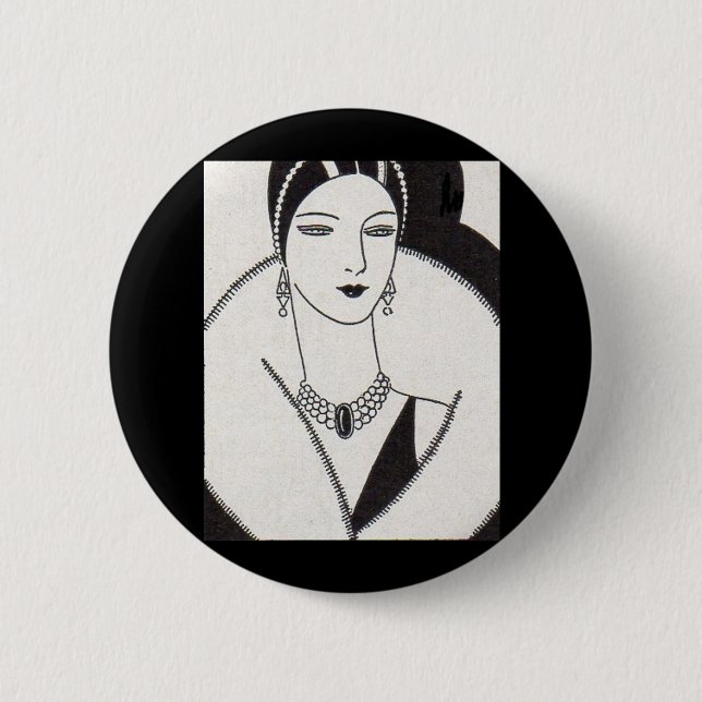 1928 art deco woman pinback button (Front)