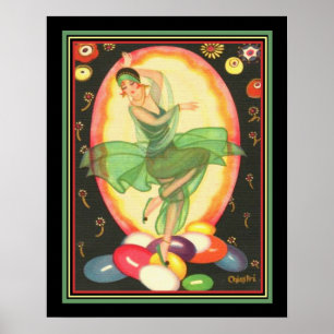 1928 Deco Print- Chiostri "Party Girl" 16x20 Poster
