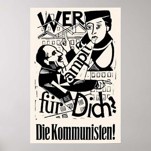 1928 German Election Poster KPD Who fights for you (Front)