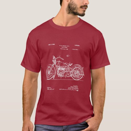 1928 Harley Cycle Patent Dark Apparel T_Shirt
