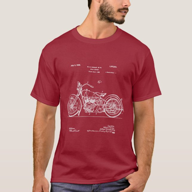 1928 Harley Cycle Patent (Dark Apparel) T-Shirt (Front)