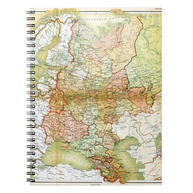 1928 Map of Old Soviet Union USSR Russia Notebook (Front)