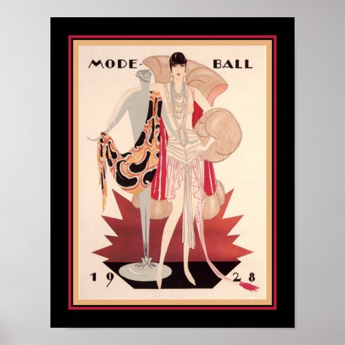 1928 Mode Ball Art Deco Poster