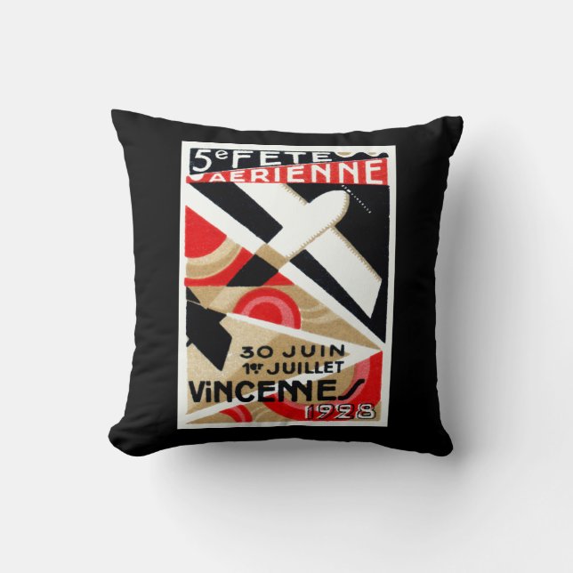 1928 Paris Air Show Throw Pillow (Front)