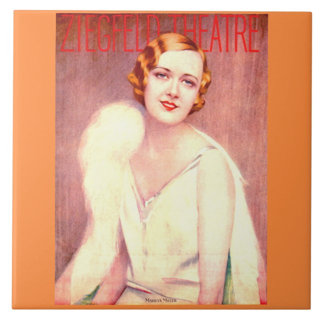 1928 Ziegfeld Theatre program cover Marilyn Miller Ceramic Tile (Front)