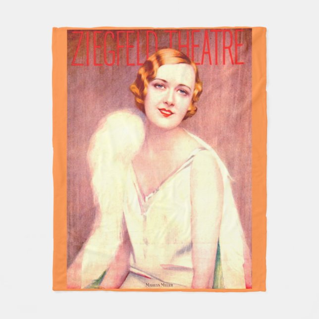 1928 Ziegfeld Theatre program cover Marilyn Miller Fleece Blanket (Front)