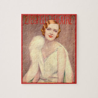1928 Ziegfeld Theatre program cover Marilyn Miller Jigsaw Puzzle