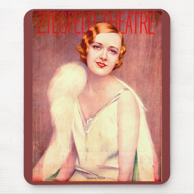 1928 Ziegfeld Theatre program cover Marilyn Miller Mouse Pad (Front)