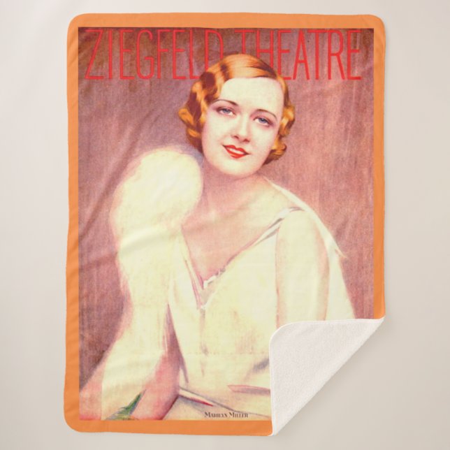 1928 Ziegfeld Theatre program cover Marilyn Miller Sherpa Blanket (Front)