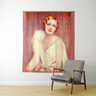 1928 Ziegfeld Theatre program cover Marilyn Miller Tapestry