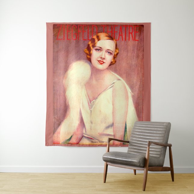 1928 Ziegfeld Theatre program cover Marilyn Miller Tapestry (In Situ)