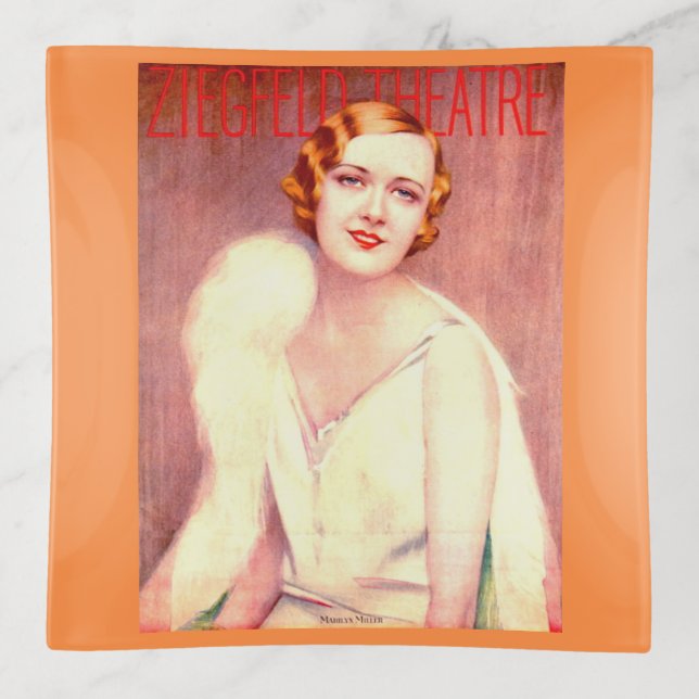 1928 Ziegfeld Theatre program cover Marilyn Miller Trinket Tray (Front)