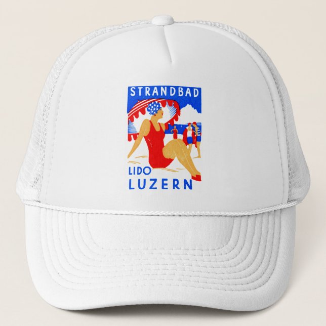 1929 Art Deco Strandbad Lido Luzern Trucker Hat (Front)