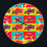 1929 Blue chevy truck 1 ton Pop Art Large Clock<br><div class="desc">Colorful 1929 chevy 1 ton stake body pickup truck Pop Art.</div>
