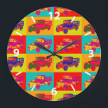 1929 Blue chevy truck 1 ton Pop Art Large Clock<br><div class="desc">Colorful 1929 chevy 1 ton stake body pickup truck Pop Art.</div>