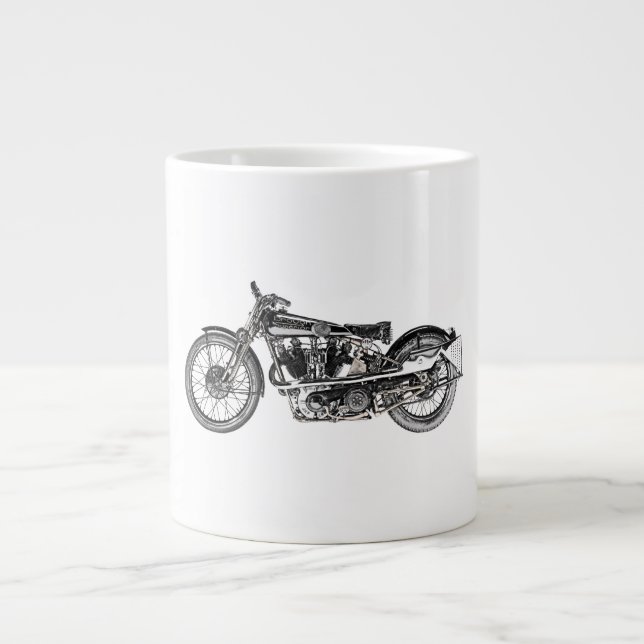 1929 Brough Superior Motorcycle Large Coffee Mug (Front)