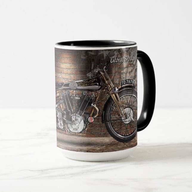 1929 Brough Superior SS100 Motorbike Mug (Front Right)