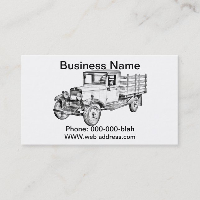 1929 chevy truck 1 ton stake Body Illustration Business Card (Front)