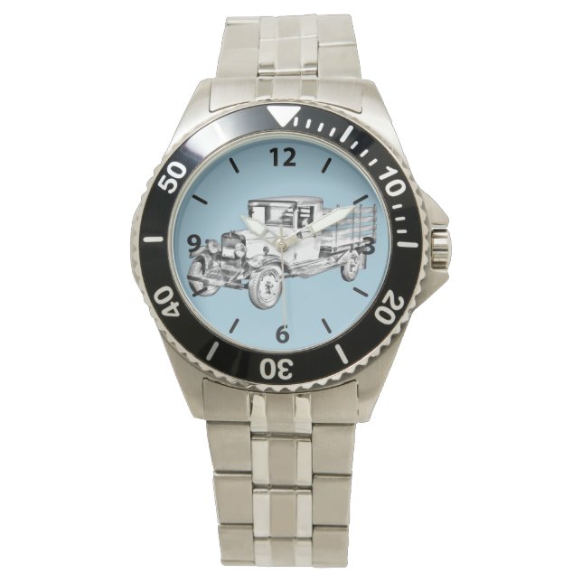 1929 Chevy Truck 1 Ton Stake Body Illustration Watch (Front)
