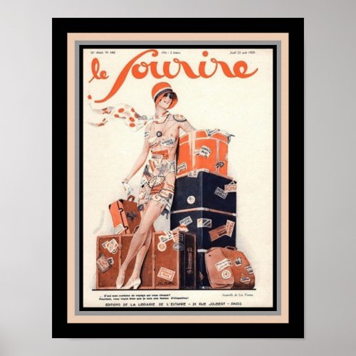 1929 Le Sourire French Deco Poster