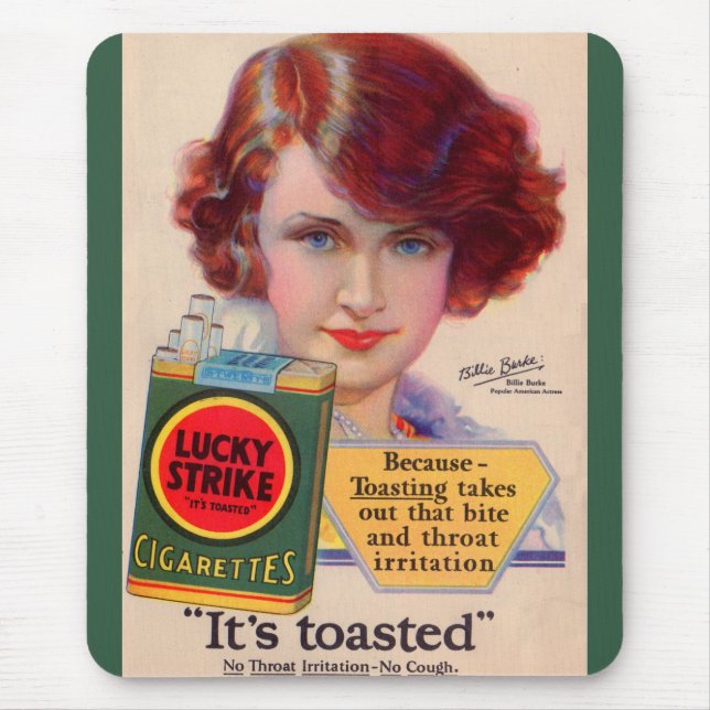 1929 Lucky Strikes ad with Billie Burke Mouse Pad (Front)
