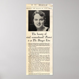 1929 Squibb Dental Cream Ad Poster