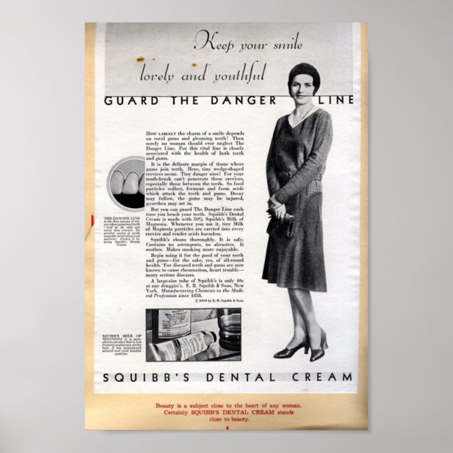 1929 Squibb Dental Cream Ad Poster (Front)