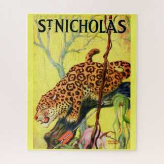 1929 St. Nicholas magazine cover leopard Jigsaw Puzzle