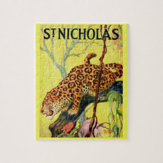 1929 St. Nicholas magazine cover leopard Jigsaw Puzzle