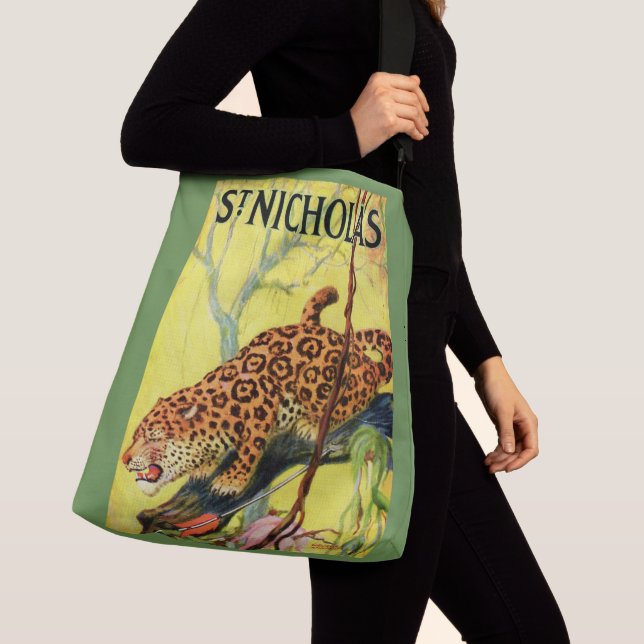 1929 St. Nicholas magazine cover leopard print Crossbody Bag (Close Up)