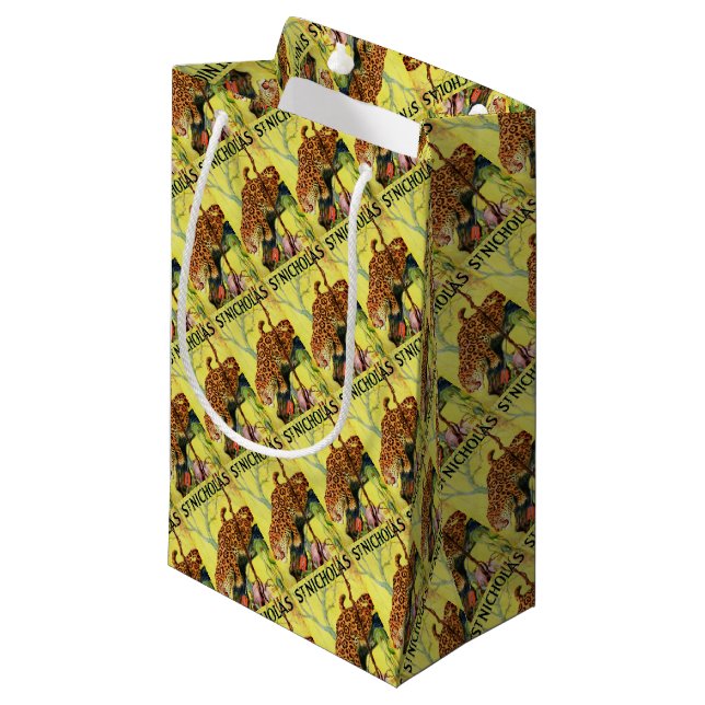 1929 St. Nicholas magazine cover leopard print Small Gift Bag (Front Angled)