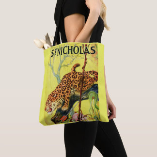 1929 St. Nicholas magazine cover leopard print Tote Bag