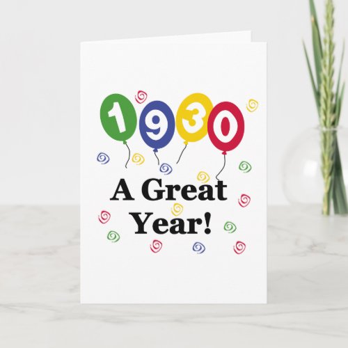 1930 A Great Year Birthday Card