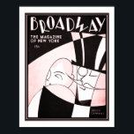 1930 Art Deco Broadway Magazine Print<br><div class="desc">Striking,  black,  white,  and pink 1930 Art Deco cover,  for Broadway magazine.</div>