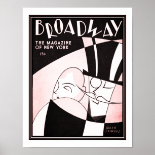1930 Art Deco Broadway Magazine Print