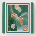 1930 Art Deco Swimmer/Resort Ad Wall Clock