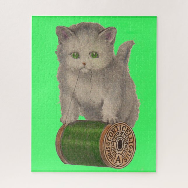 1930 Corticelli white kitten Jigsaw Puzzle (Vertical)