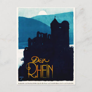 1930 Der Rhein Germany Travel Poster Postcard