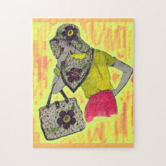 1930 fashion print woman wearing cloche jigsaw puzzle