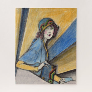 1930 fashionable woman in cloche hat jigsaw puzzle